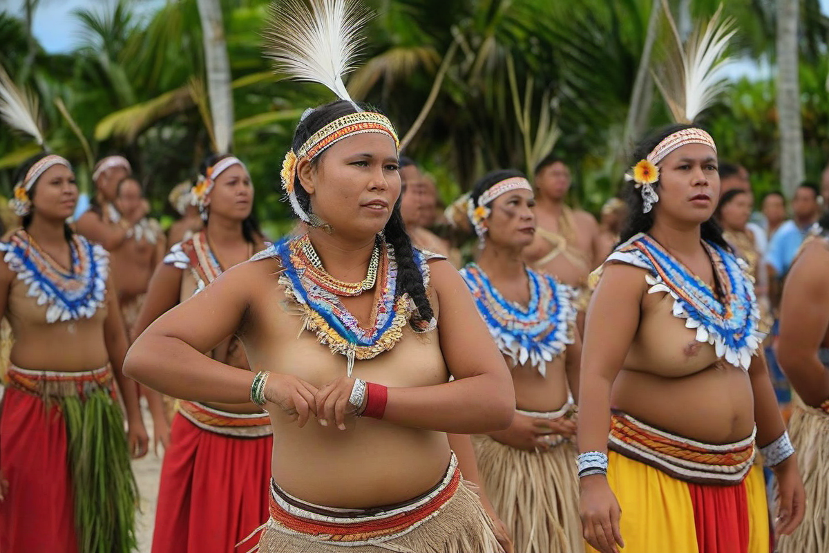 Traditional Nauruan dance performance with colorful costumes