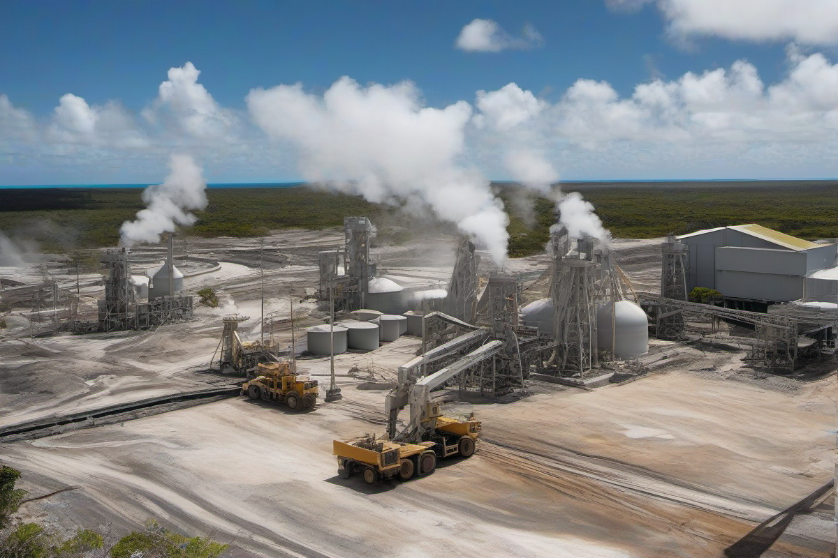 Phosphate mining landscape on Nauru